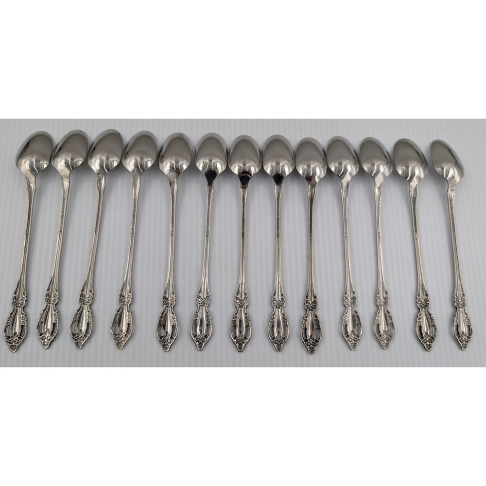 12 Oneida Distinction Deluxe HH Stainless Steel Raphael Iced Tea Spoons - Picture 5 of 10